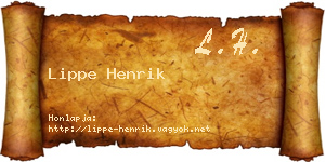 Lippe Henrik névjegykártya